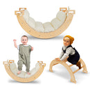 Balansoar Pikler din lemn, tip Montessori, multifunctional, cu perna