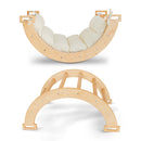 Balansoar Pikler din lemn, tip Montessori, multifunctional, cu perna