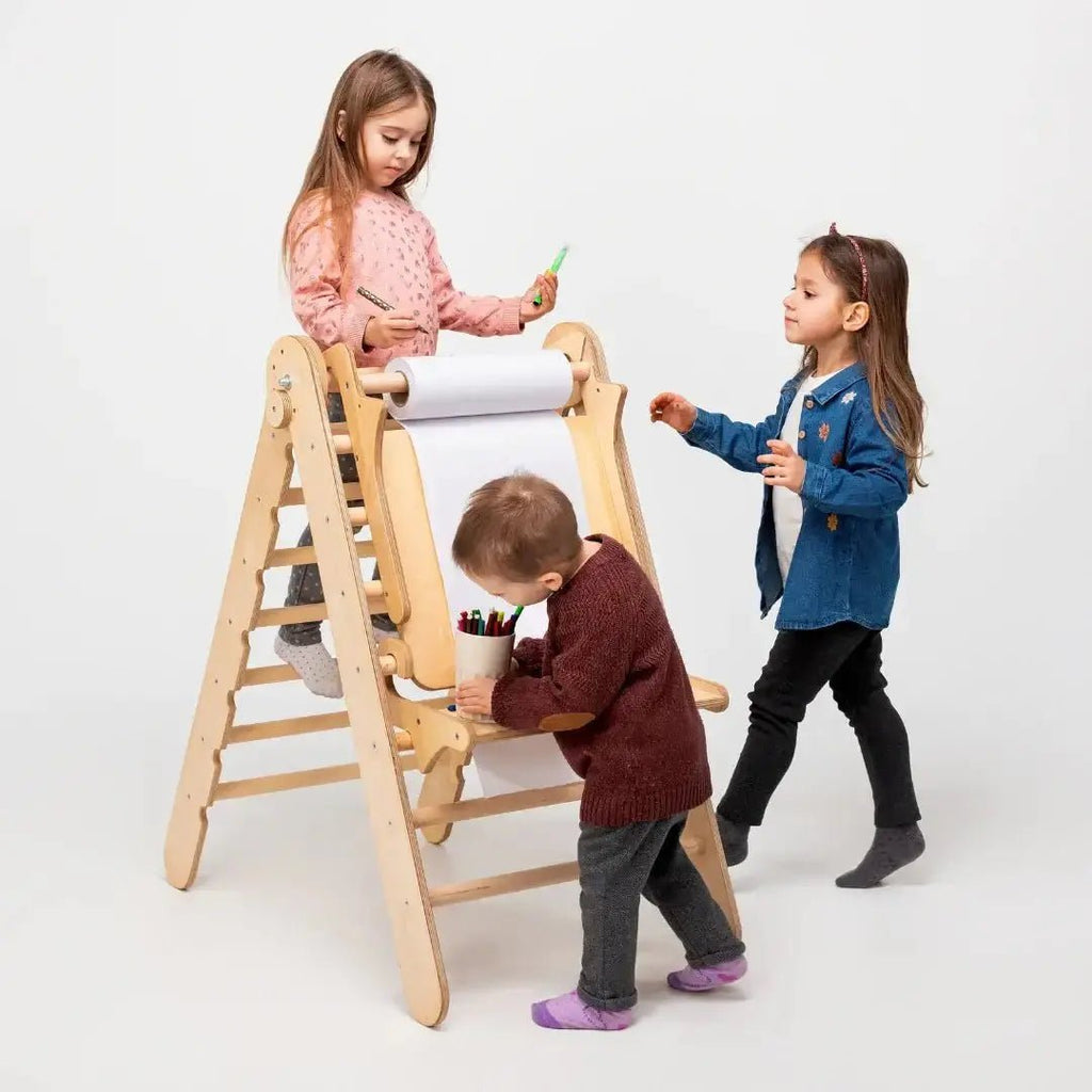 Staffelei mit Kinderstuhl – Perfekt für Indoor Klettergerüst-3